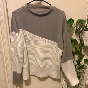 SHEIN Two-Tone Cowl Neck Sweater